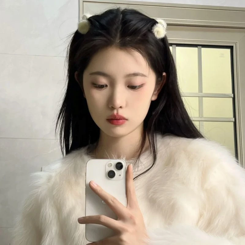 炸毛毛球小抓夹可爱秋冬毛绒公主头小号发抓刘海夹前额蓬松碎发夹