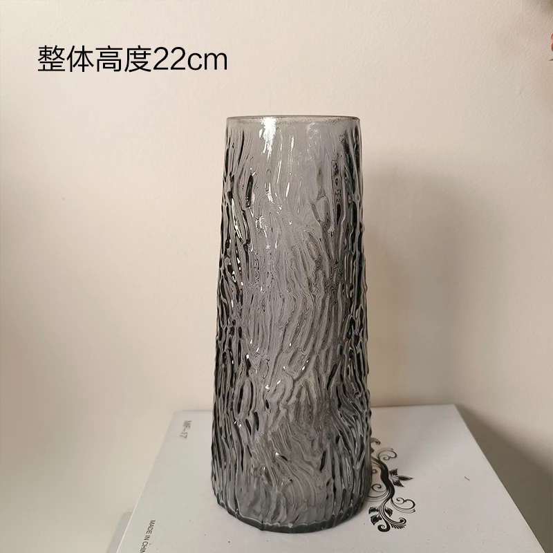 高级感轻奢透明玻璃花瓶摆件客厅餐桌摆放