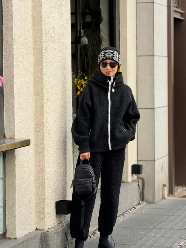 《价格已开现货直发》云朵质感羊毛呢子时尚连帽大衣外套5967