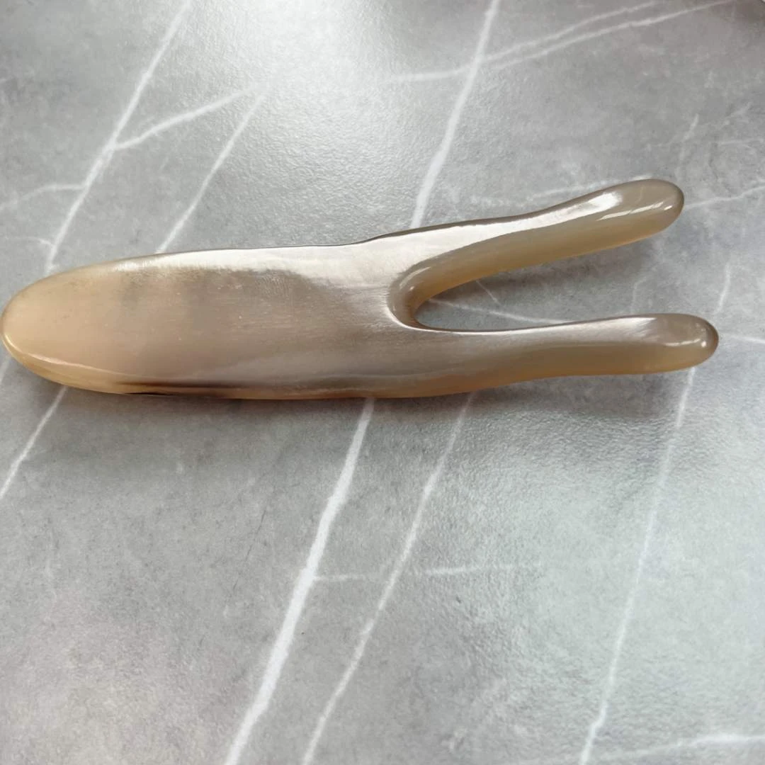 订制白水牛角按摩棒手工金色家用修眉精密银色护肤护理纯手工