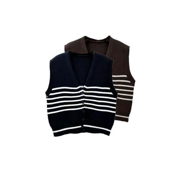 931/745    潮流时尚条纹做旧宽松休闲百搭马甲    款号#829-2