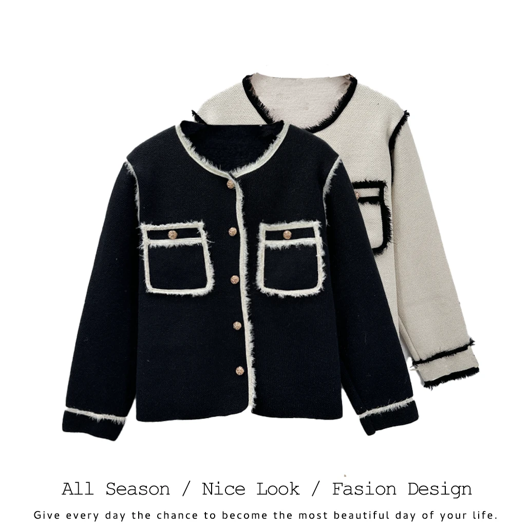 561/922  时尚双色百搭撞色小香风圆领外套     款号#C019   029