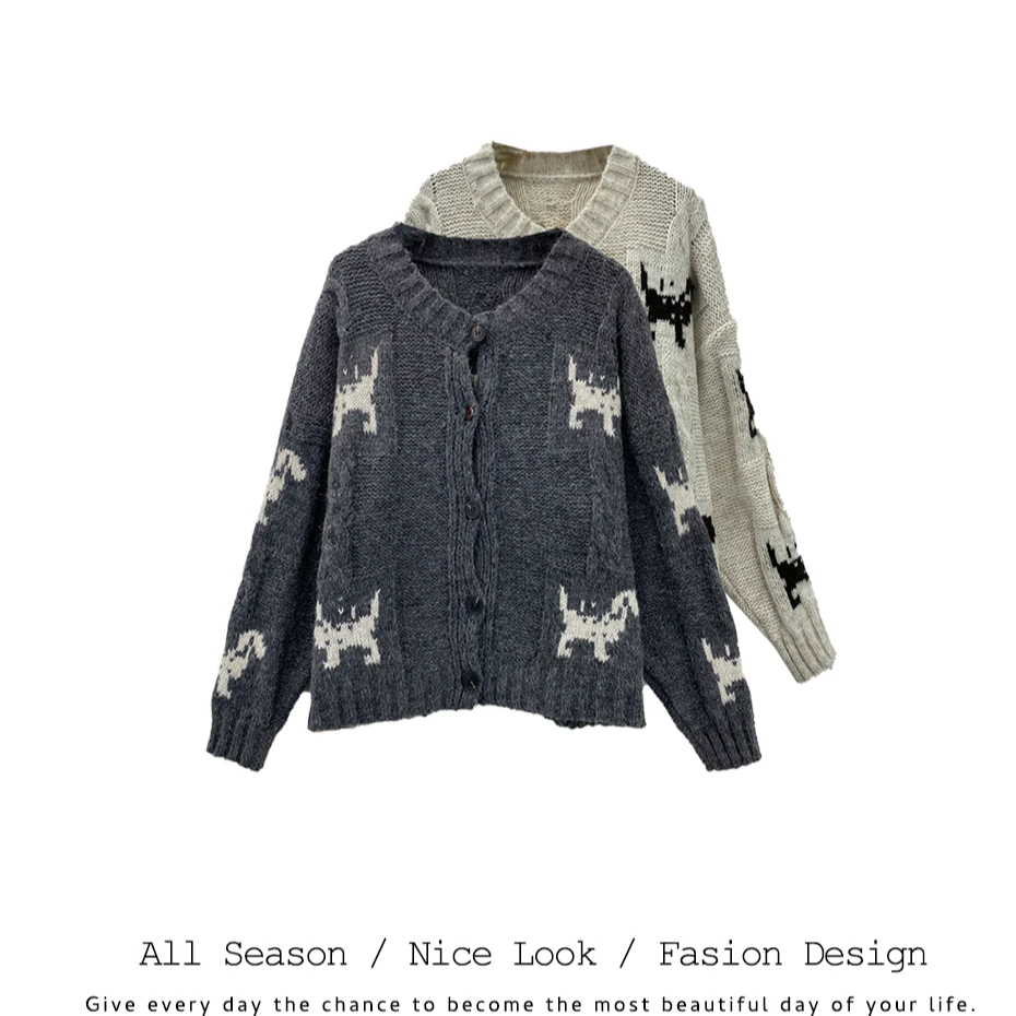 342/153  欧货时尚双色拼接撞色卡通宽松百搭长袖     款号#1317