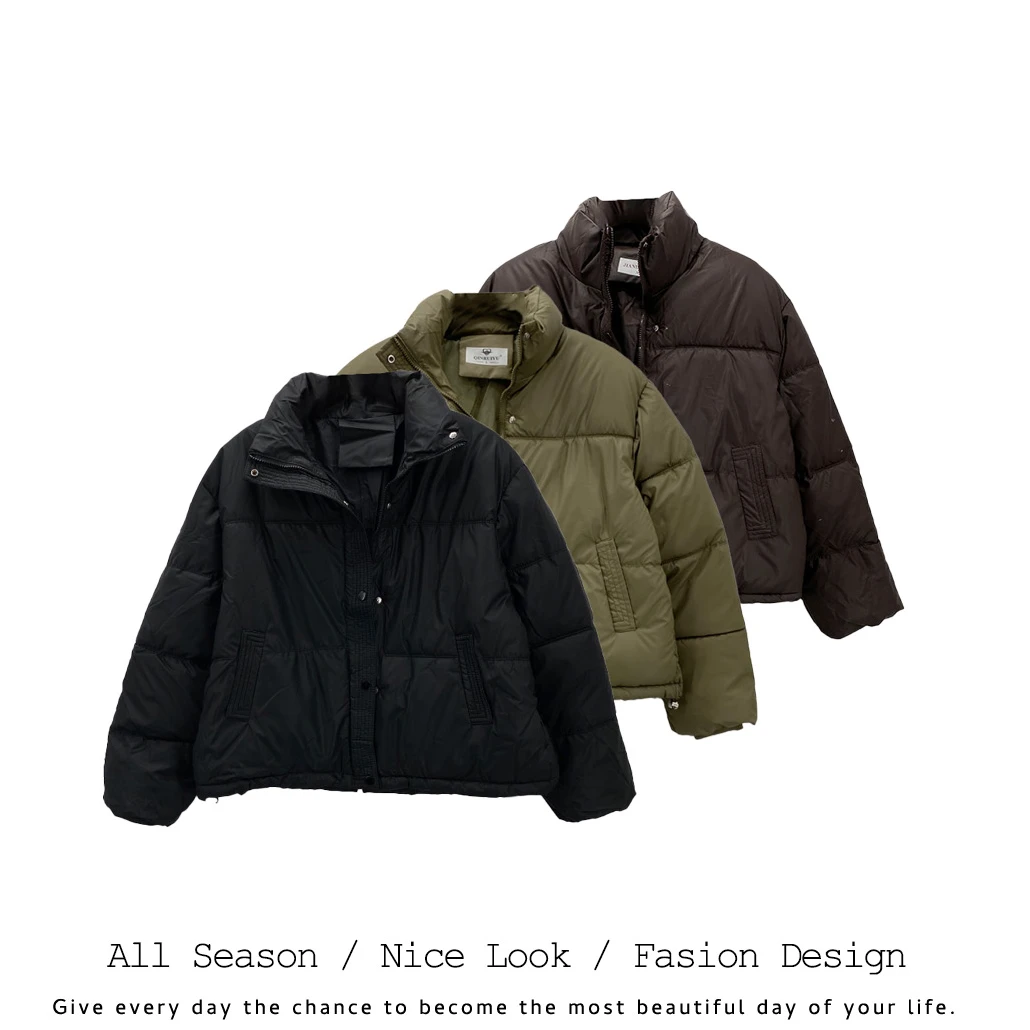 595   欧货时尚多色立领宽松厚款面包服外套   款号#007