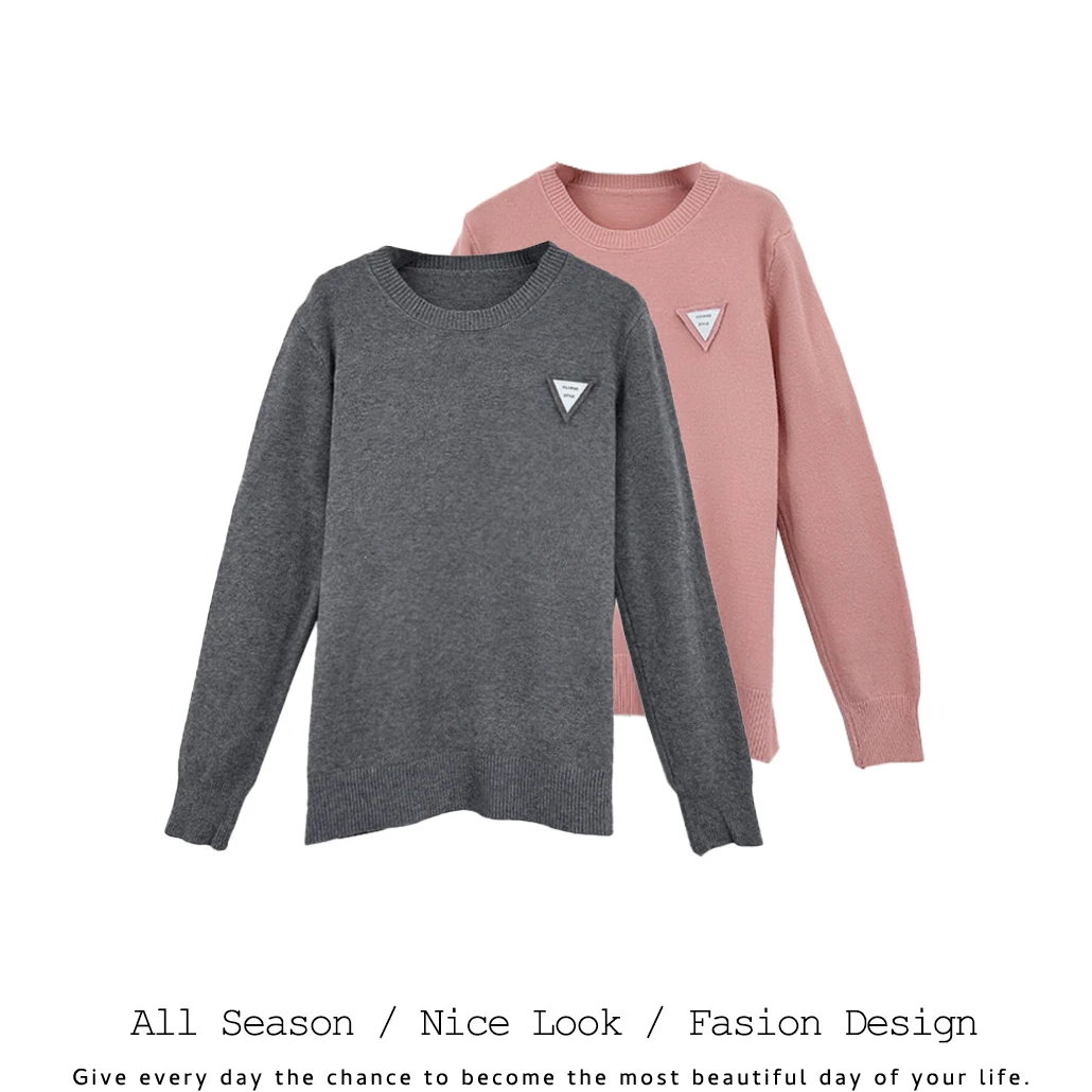 630/621   时尚圆领秋冬百搭双色宽松长袖      款号#5338