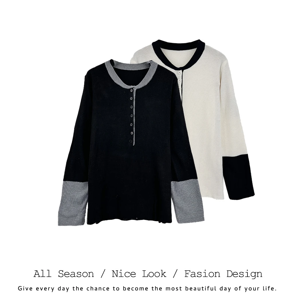 702/974/516    时尚ins撞色圆领百搭双色长袖   款号#77673  251