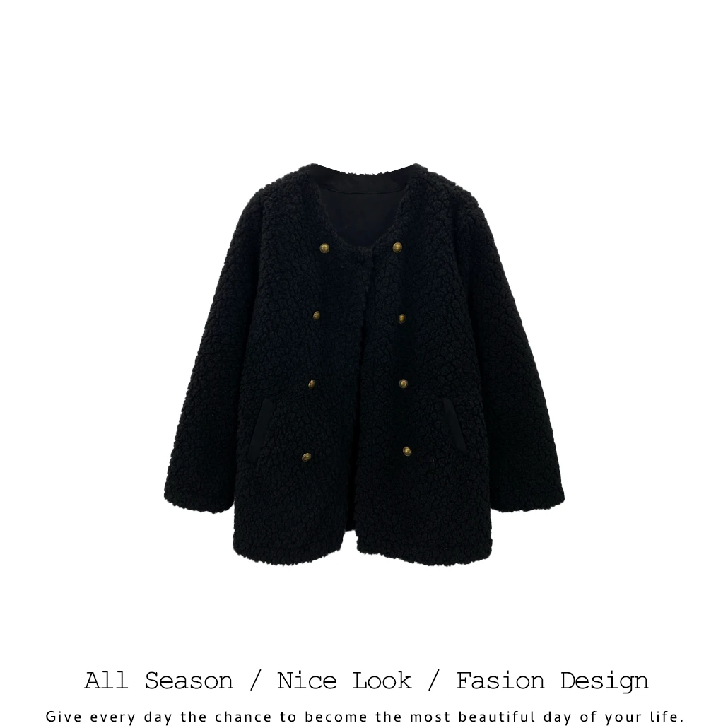 922    潮流时尚双色宽松百搭秋冬厚款外套     款号#897