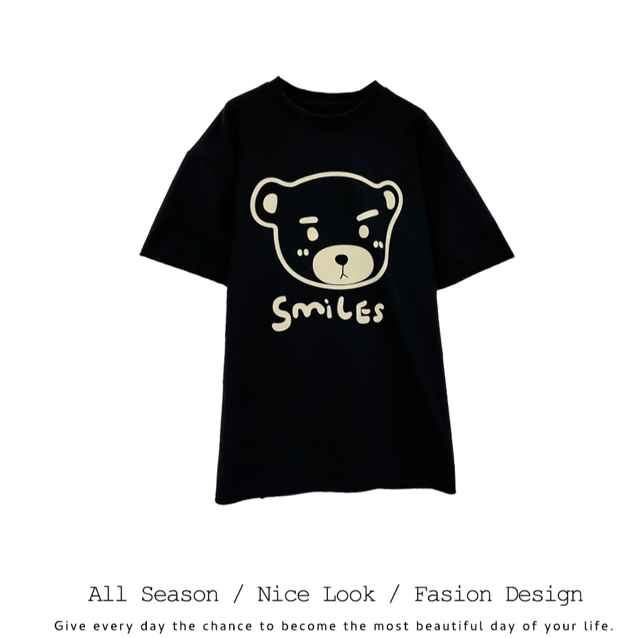 491    时尚可爱卡设计师通印花宽松百搭休闲短袖       款号#938