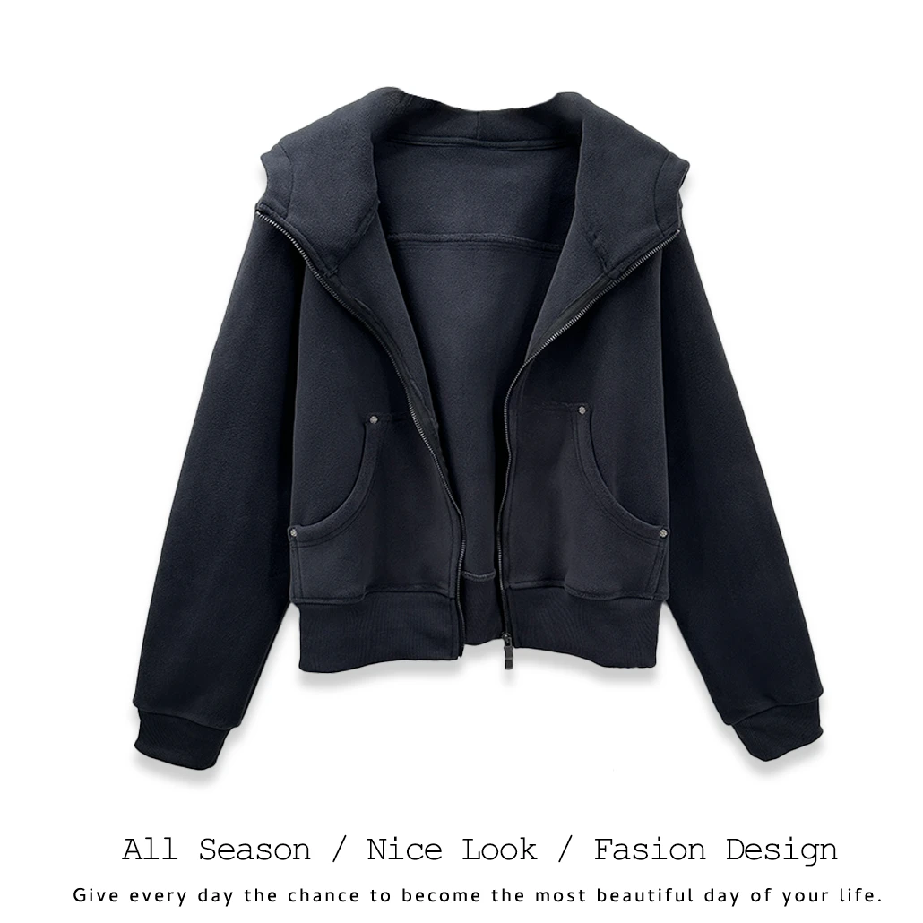 【火爆大毛毯】984     保暖百搭秋季连帽外套     款号#1016