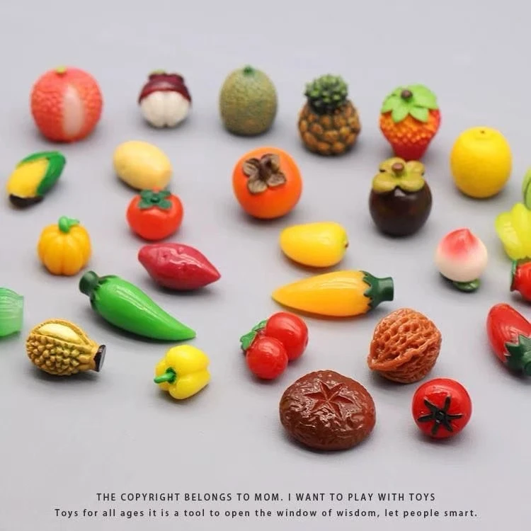 仿真食玩迷你微缩蔬菜白菜辣椒茄子蒜小摆件娃娃屋过家家厨房食物