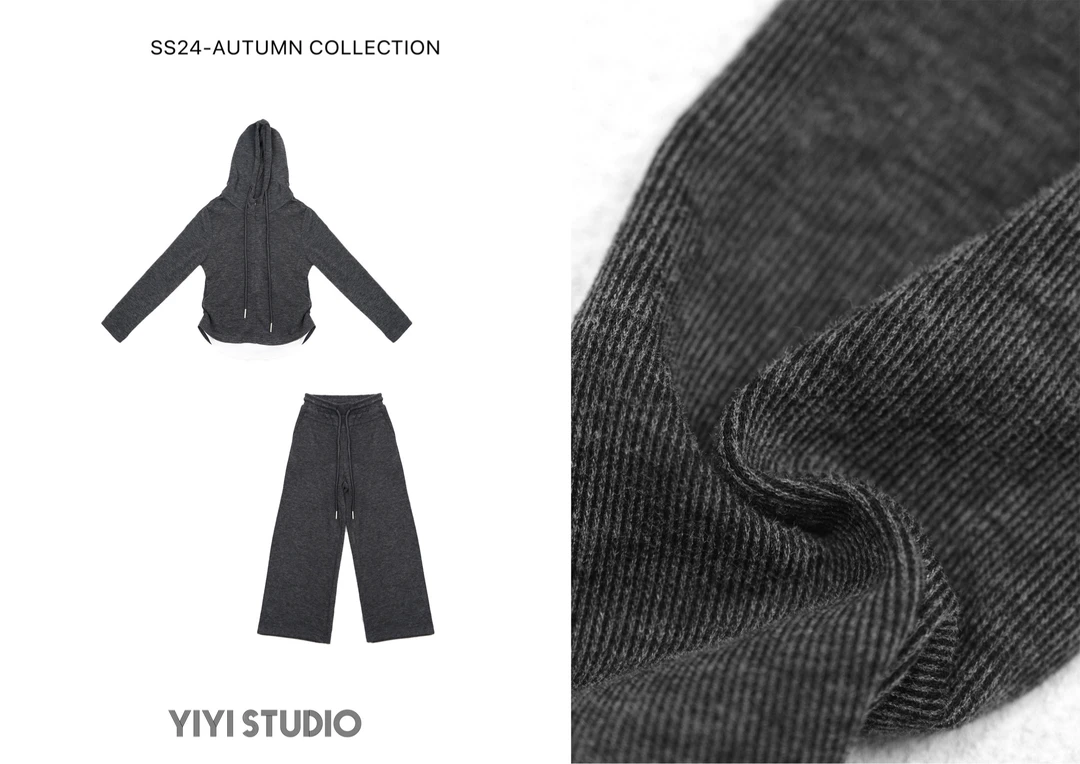 YiYi 童装深灰色连帽套装0327