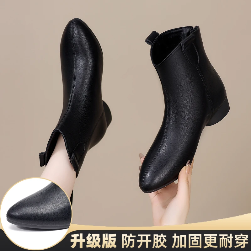 LangSha/浪莎2024秋冬新款单靴女士靴子时尚百搭女靴子高帮单靴女