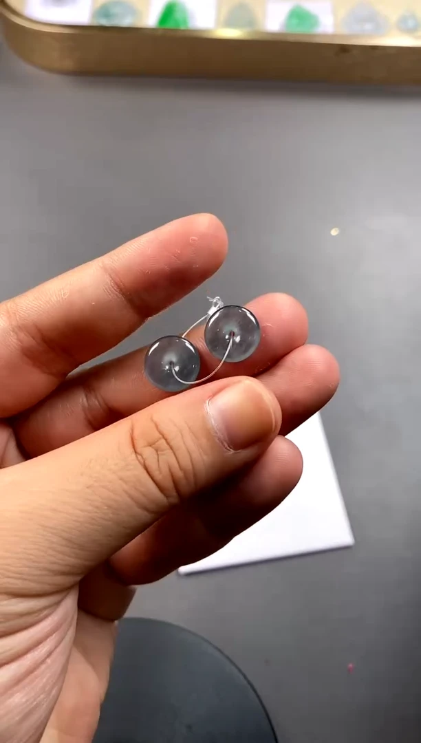 【闪购商品】定制翡翠18K金镶嵌一对