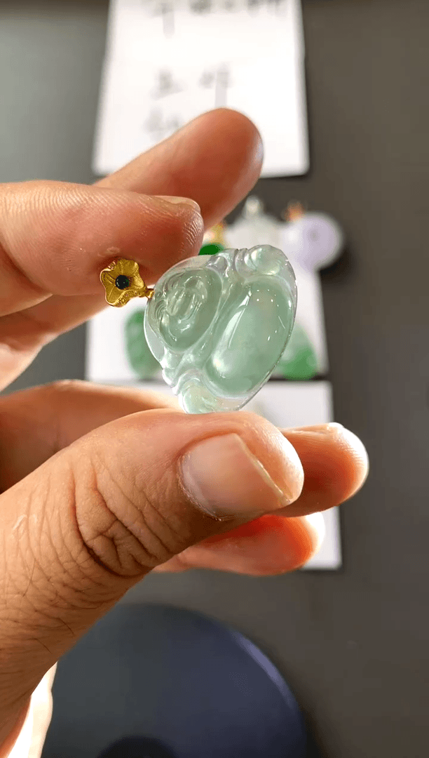 【闪购商品】翡翠颈饰18K金镶嵌买断价