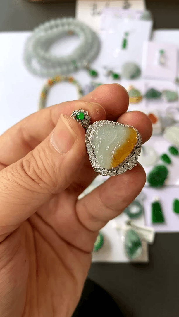 【闪购商品】翡翠颈饰银S925镶嵌买断价