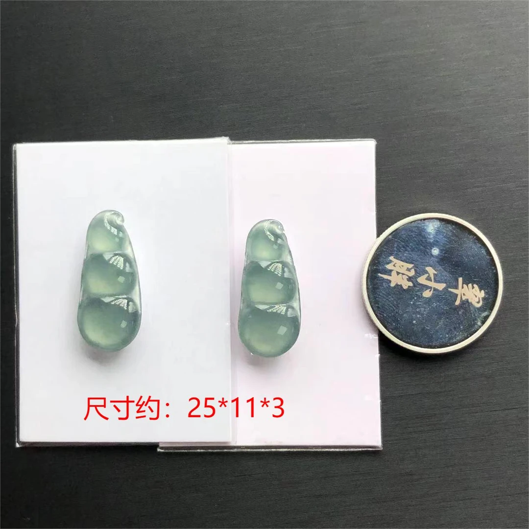 天然翡翠豆子925银镶嵌豪镶时尚设计款【多样性发 只发一件】Z9018