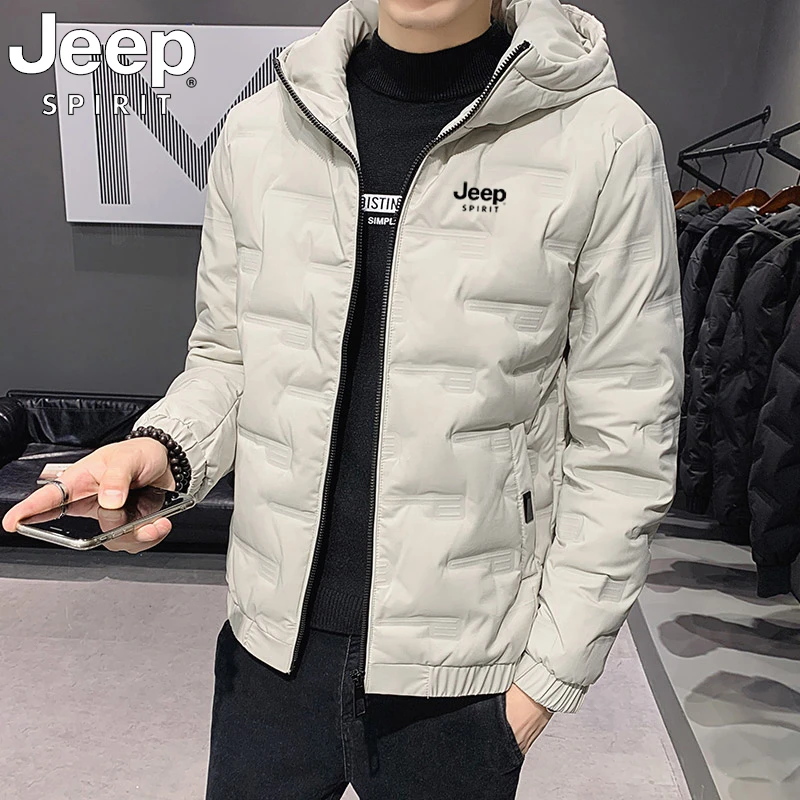 JEEP吉普棉服男士外套修身轻薄爆款连帽棉衣冬季保暖休闲棉袄外套