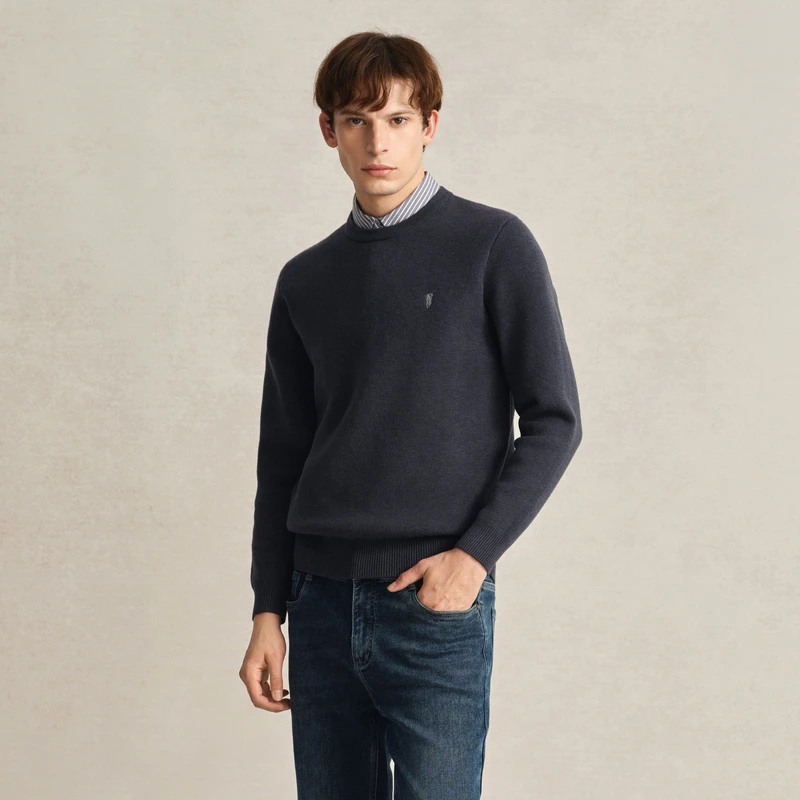 POLOWALK秋冬新品加绒男士休闲保暖假两件简约针织衫W44231081