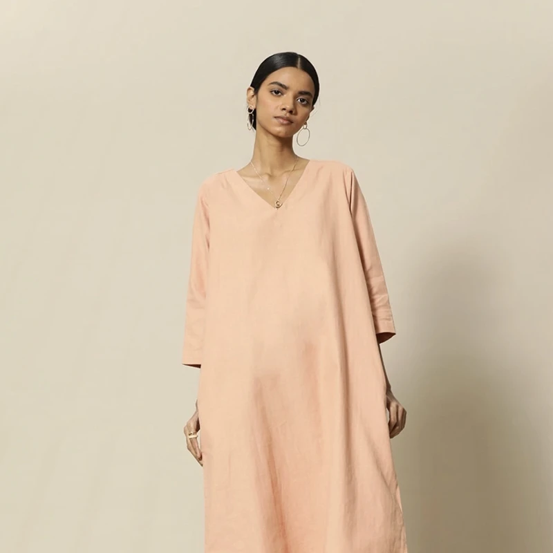 路遥海外购  印度纯色手工织布民族风裙子高端醋酸裙子时尚休闲