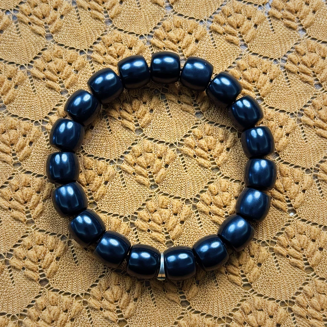 小天出品【阑夜系列】墨玉直切1.2m和田玉手串（THTY242）时尚简约