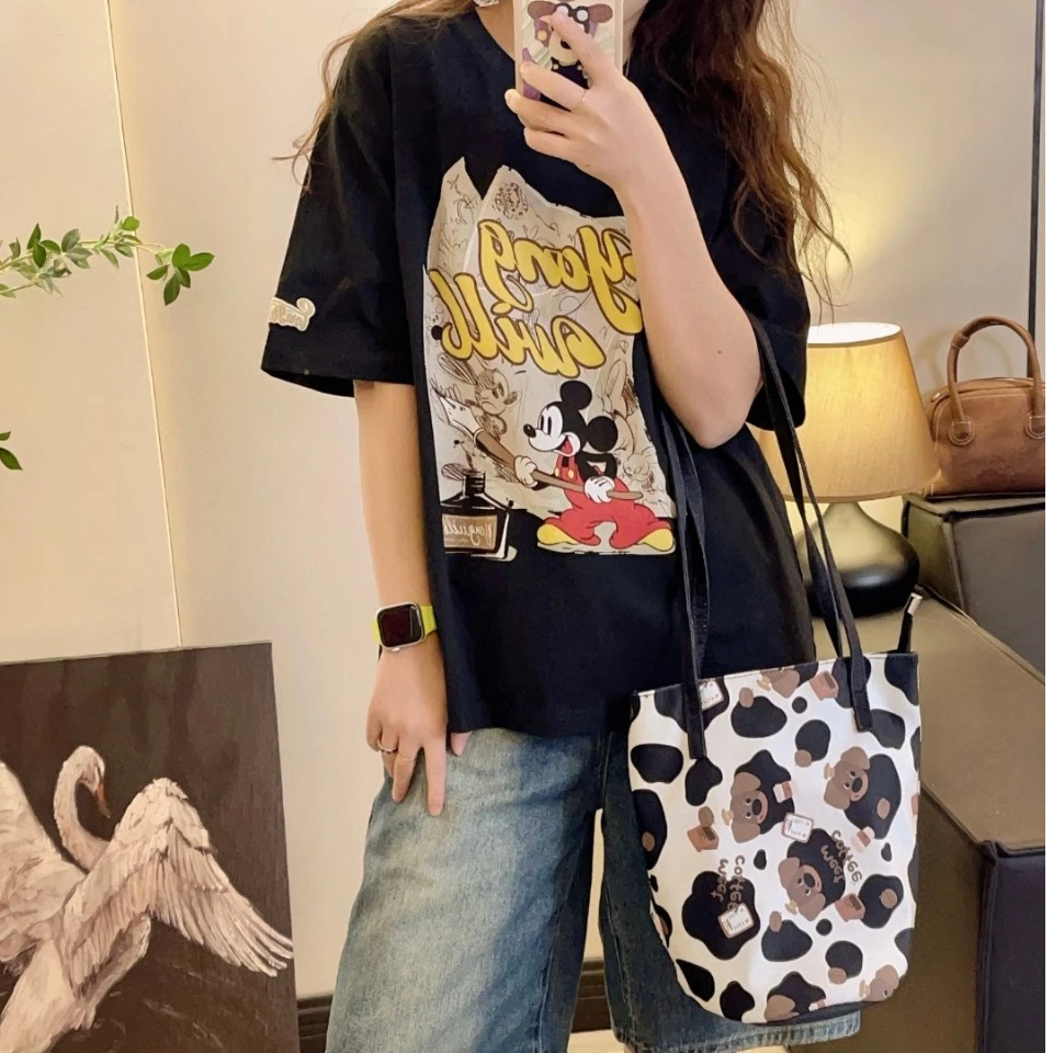 小羊纸袋3535画笔妙妙加厚圆领宽松无感印花短袖t恤卡通时尚百搭