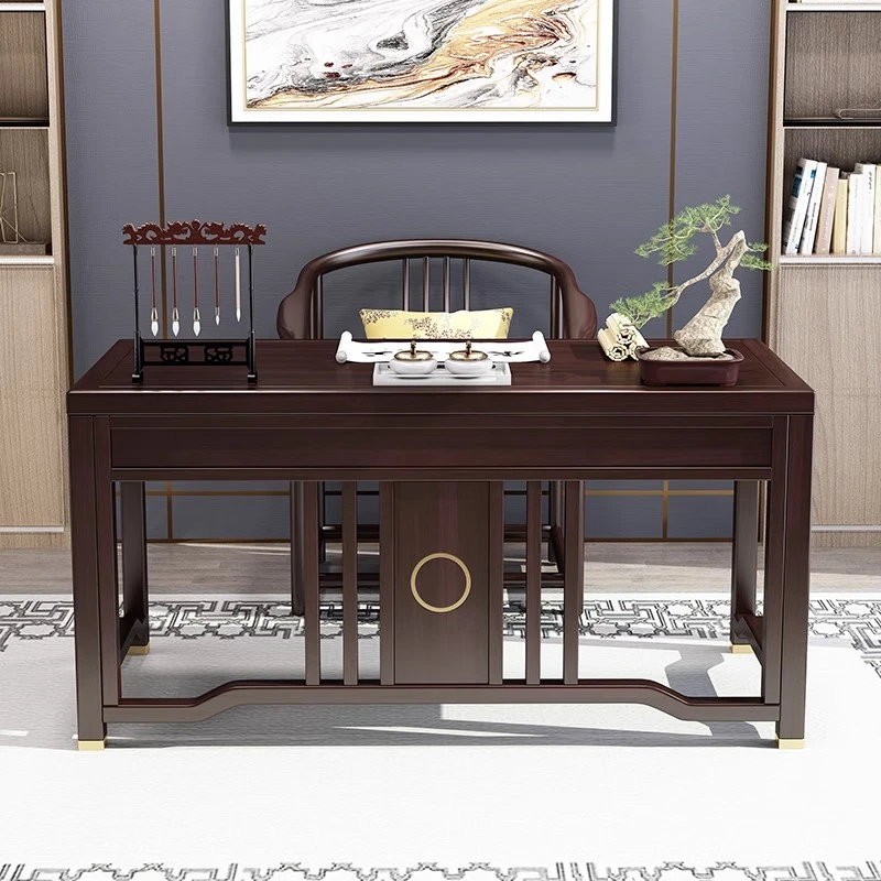 新中式书桌全实木书法桌书画桌写字台家用书桌椅办公桌椅子组合