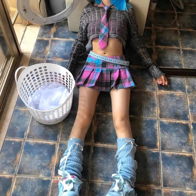 【饺子】  y2k古着辣妹短裤短裙~