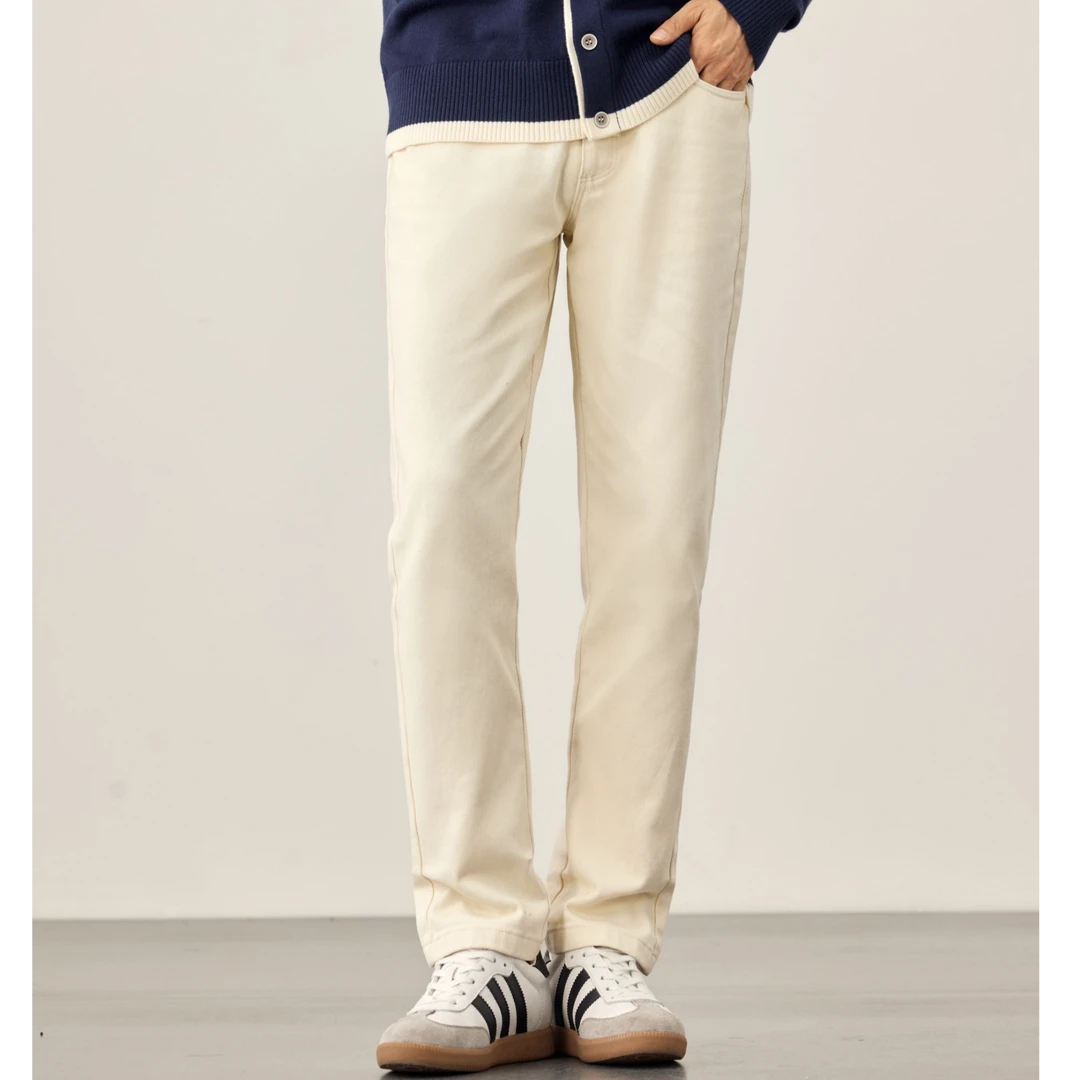 【润哥】秋季新款纯棉牛仔裤男百搭黑色休闲裤老钱风长裤子2365