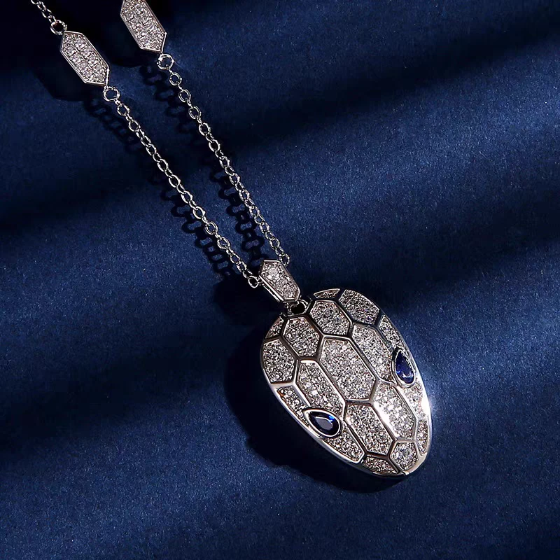 铜合金合成锆石项链 （宠粉专享）高版本精工蛇头项链0830（镀金）