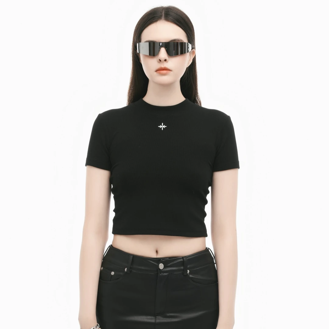 YASTIANO2024官方直营 春夏新款LOGO黑白灰T恤舒适