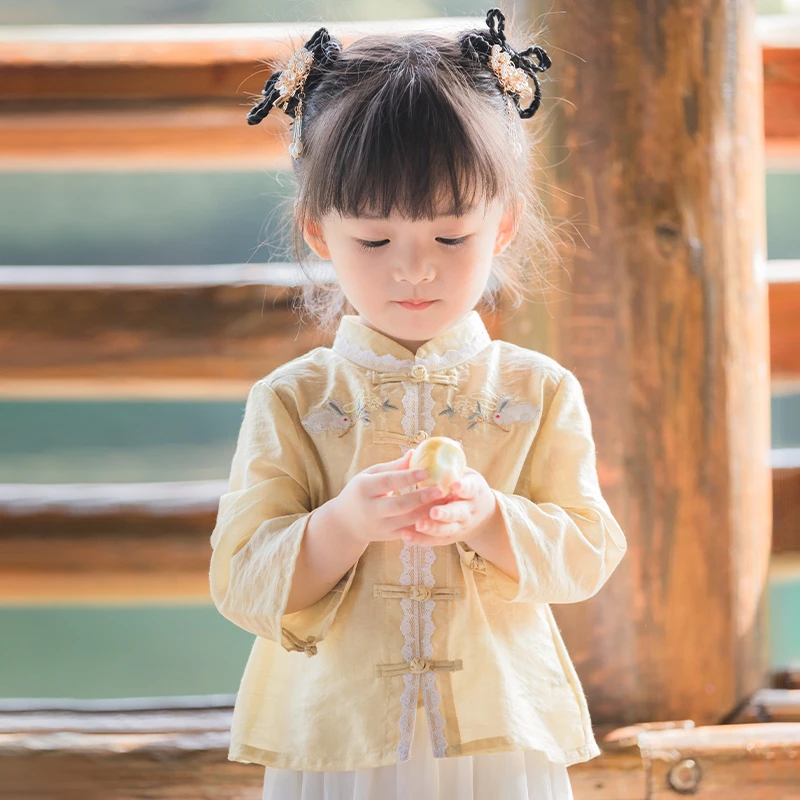 儿童汉服女童汉服6-12岁唐装中国风宝宝礼服小女孩古装超仙汉服春