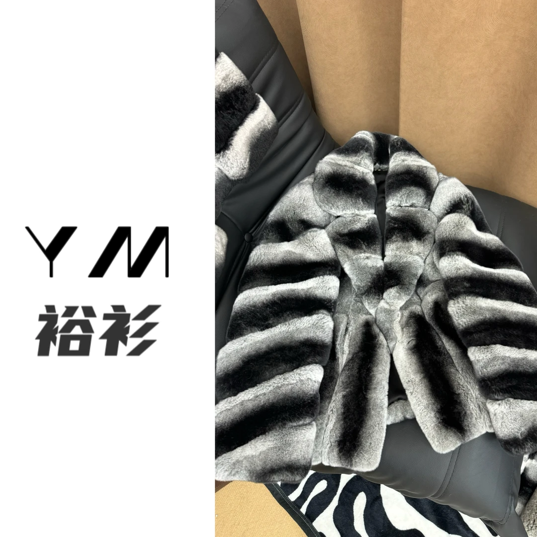 【靓系西服】斜排袖竖排衣 獭兔短外套真毛保暖