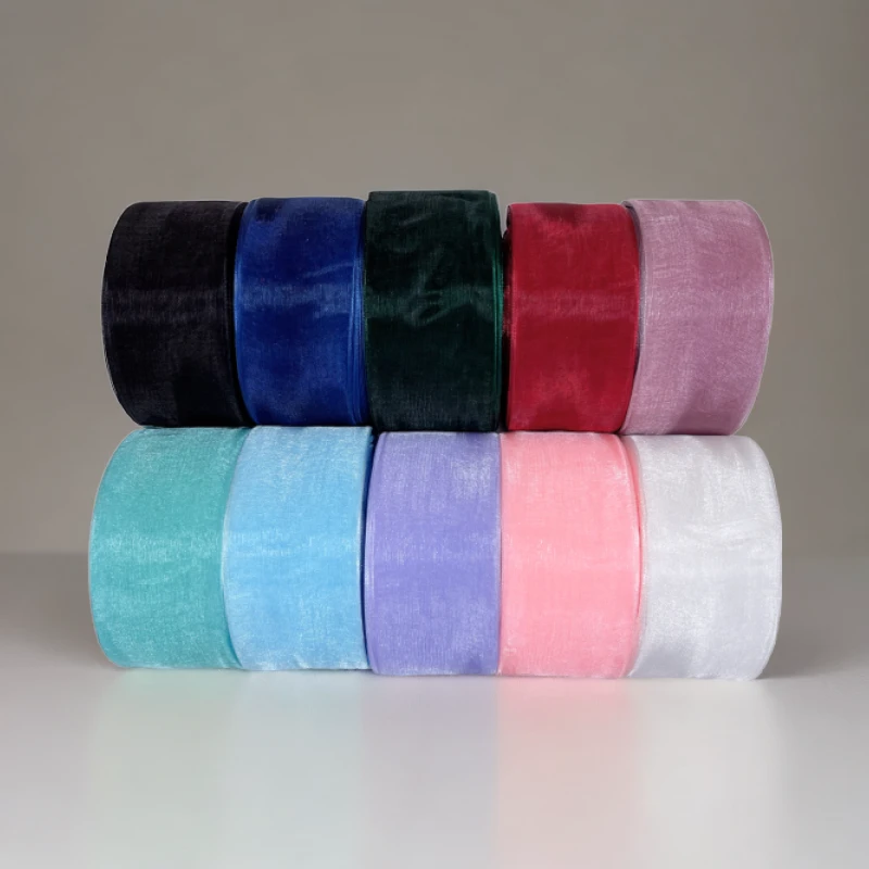 ins5.0cm雪纱带雪纺丝带蝴蝶结手工制作DIY材料儿童发夹饰品配件