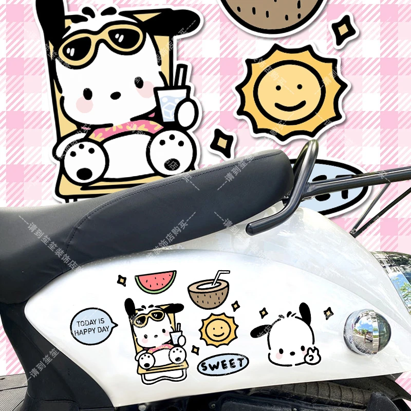 Pochacco帕恰狗卡通可爱电动车贴纸个性创意车身划痕遮挡装饰贴画