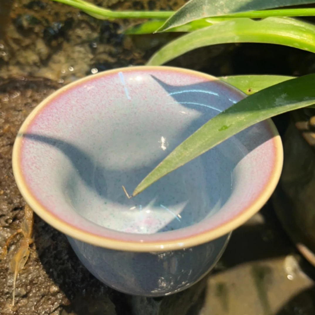 南宁茶具（01）窑变单杯蓝釉斗笠杯蓝色茶杯色釉品茗杯主人杯陶瓷