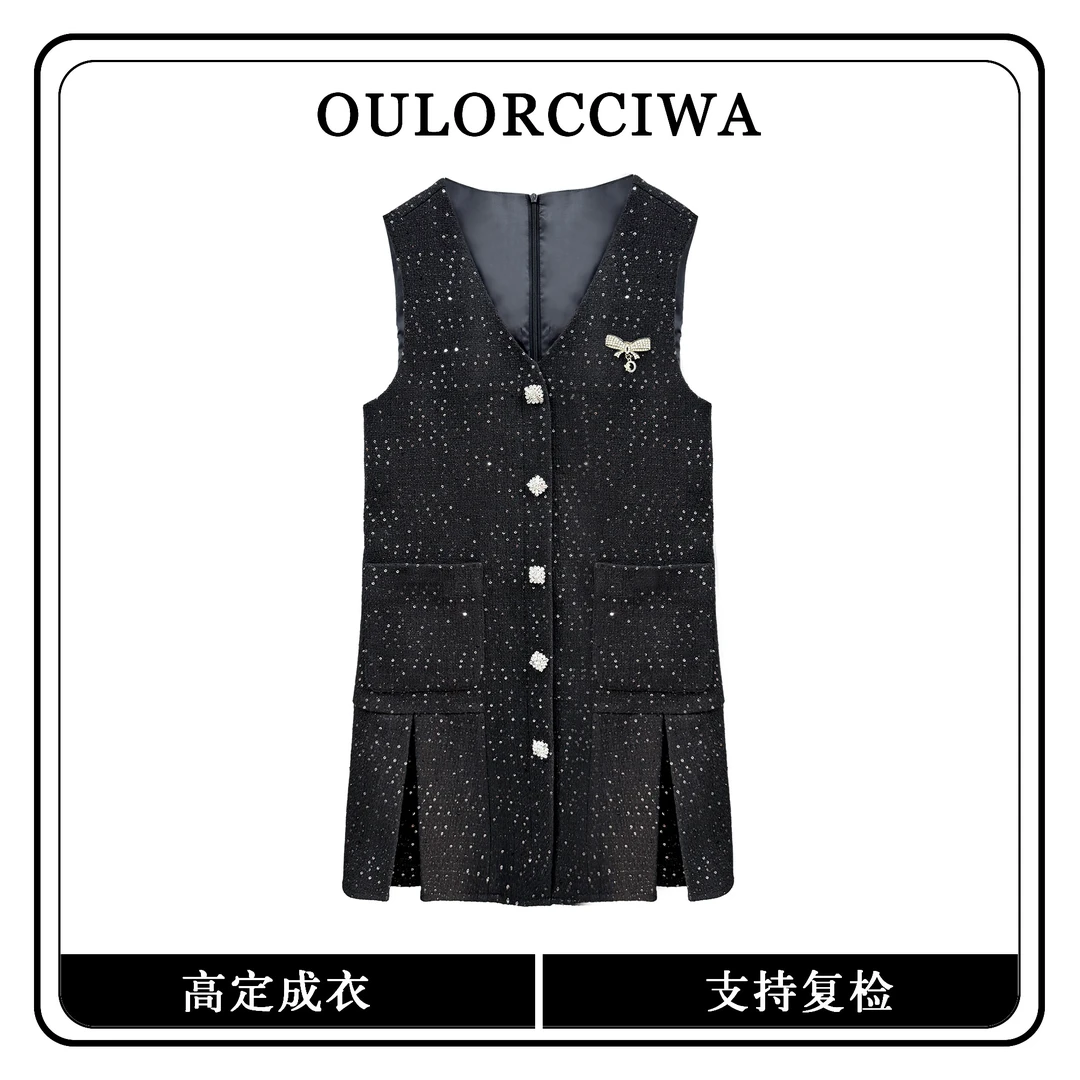 【心蕊】新款女装连衣裙气质时尚收腰显瘦连衣裙OLQW-746-黑色