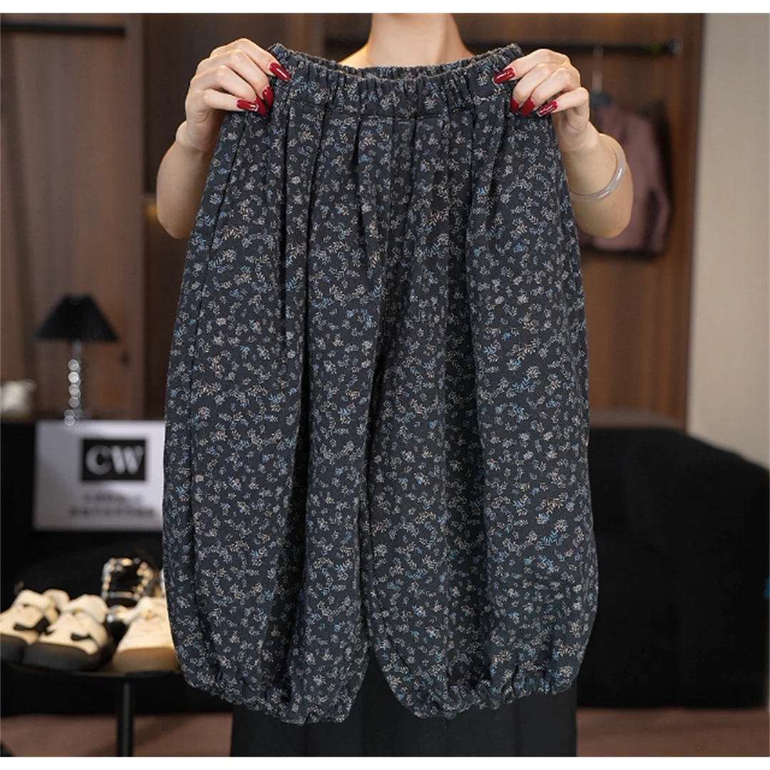 【CW】复古百搭 碎花阔腿裤  ‘’挺阔有型‘’ KZ7698