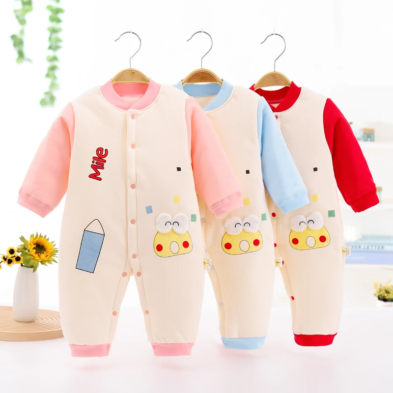 宝宝婴幼儿连体衣男女棉衣秋冬爬服保暖纯棉加厚新生儿衣春秋冬季