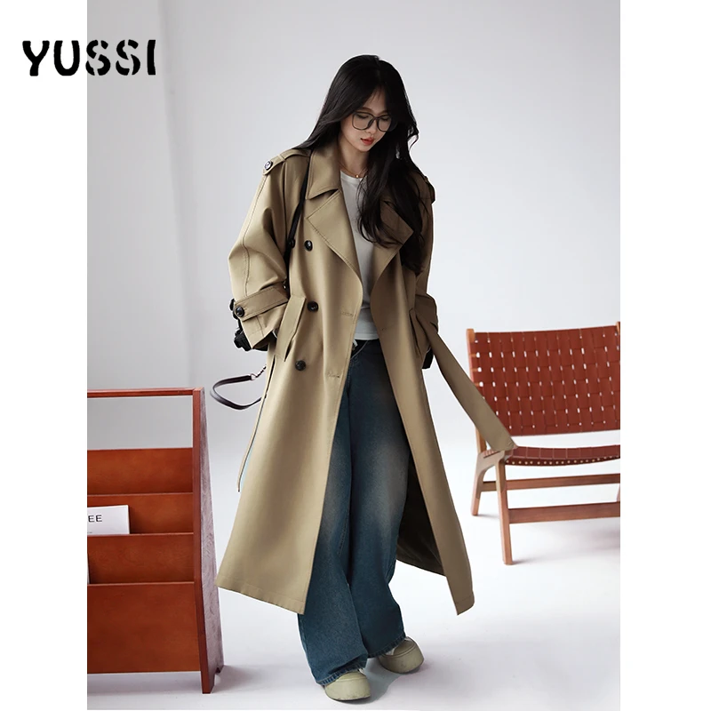 YUSSI【现货】巴黎旧梦秋冬经典廓形大翻领双排扣长/短款气质风衣