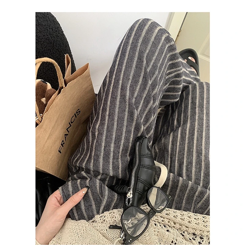 春秋季新款美式气质博主感日常慵懒随性显瘦高腰阔腿裤休闲裤