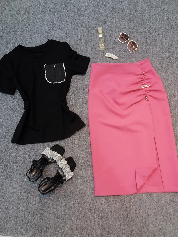 韩款时尚衬衣套装