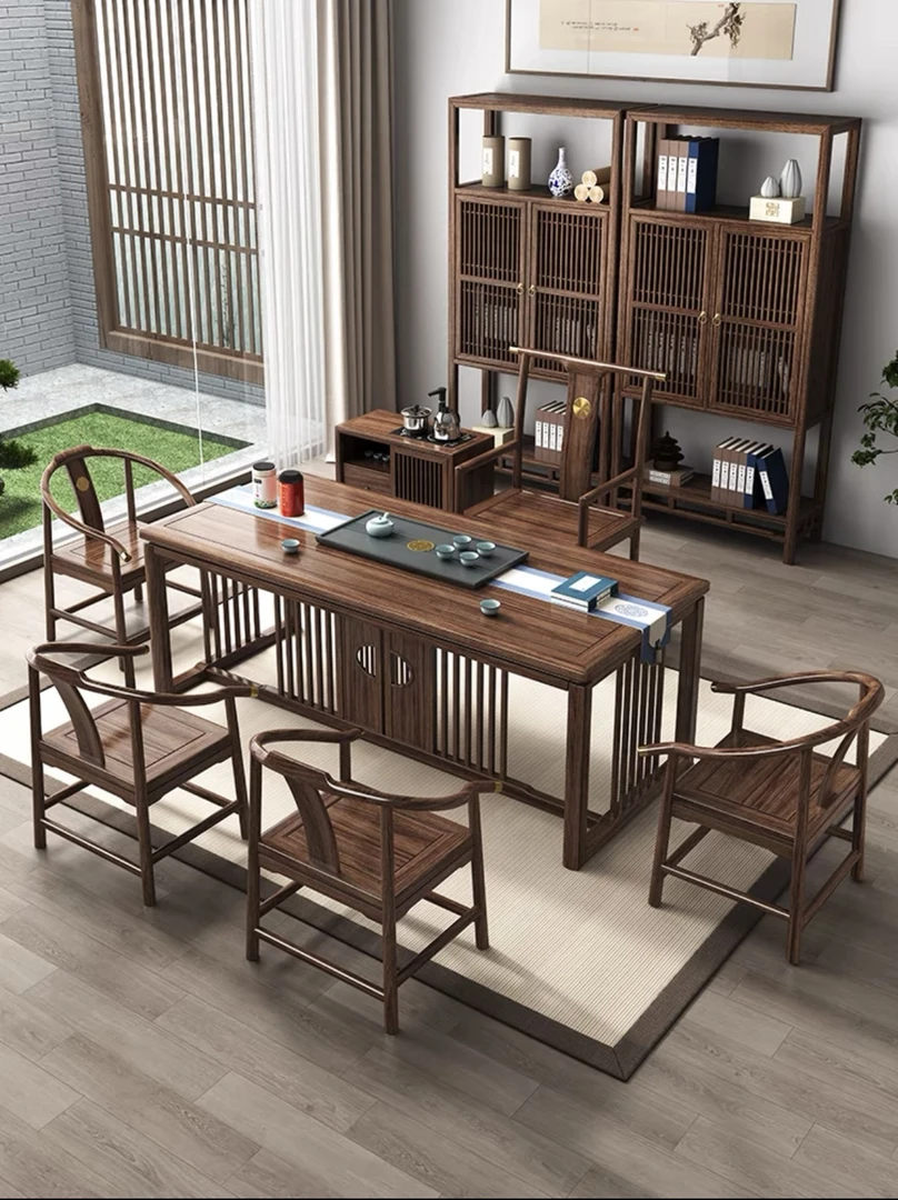 办公室茶台茶具轻奢新中式茶几家用简约禅意办公室茶台茶具轻奢