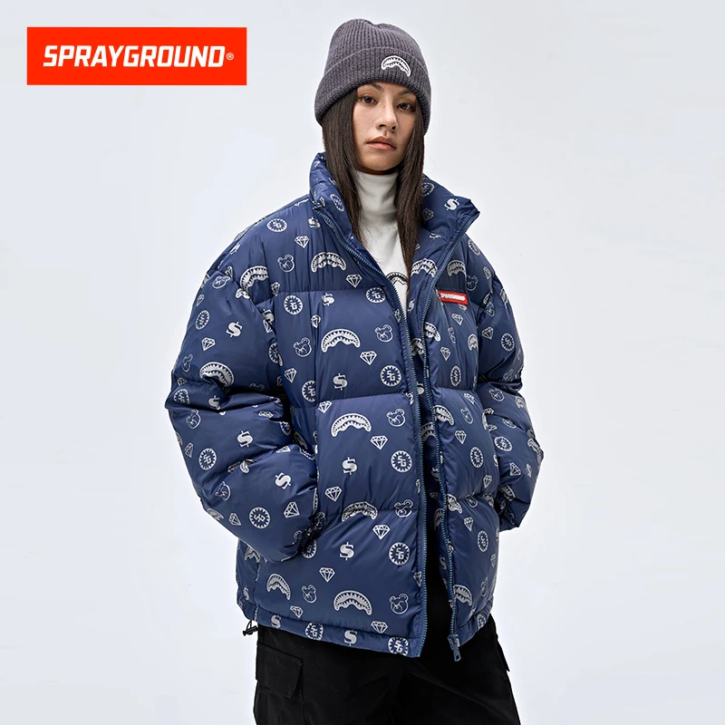 SPRAYGROUND 鲨鱼嘴羽绒服宽松满印美式潮流保暖冬季JM WE041303