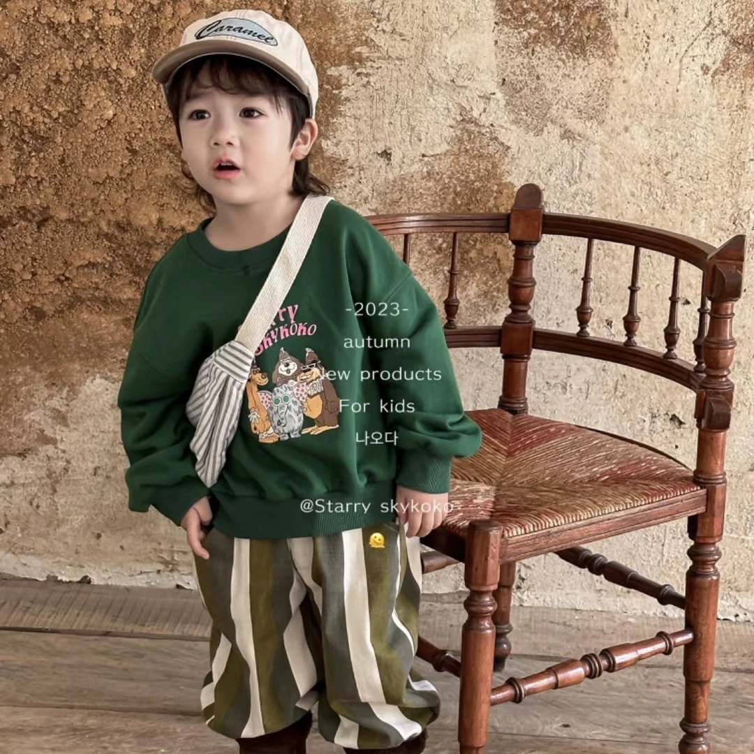 C3-1 180儿童宽松卫衣春秋新款小童秋冬装男孩秋季长袖洋气上衣