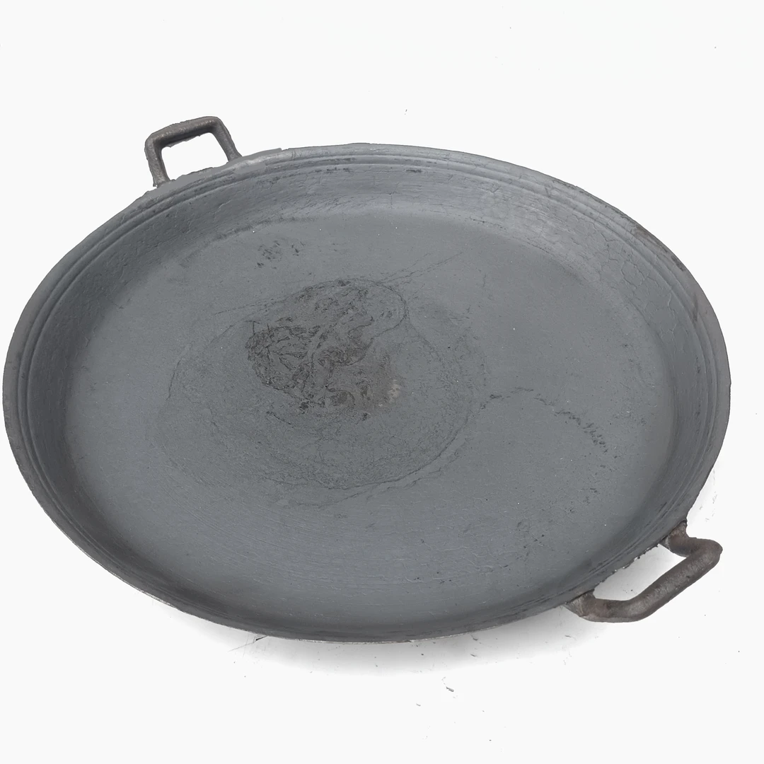 传统老式铸铁煎锅生铁深铁升铁平底煎锅大号中号小号平底铁锅
