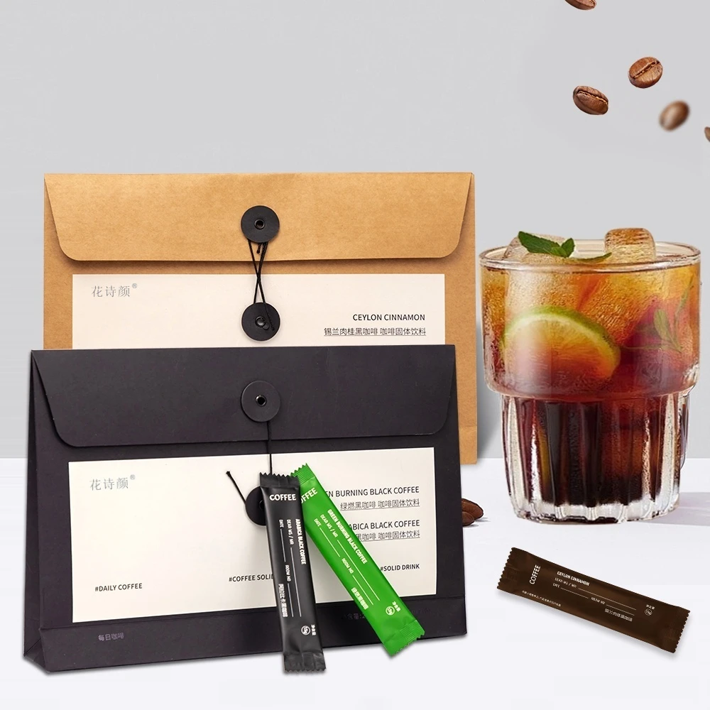 新疆包邮每日黑咖啡阿拉比卡锡兰肉桂绿燃黑咖啡冷萃袋装速溶信封