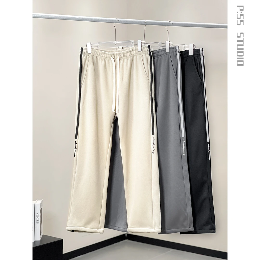 2023胖俗俗【字母拼接休闲裤】冬季新款加绒加厚保暖舒适显瘦直筒裤