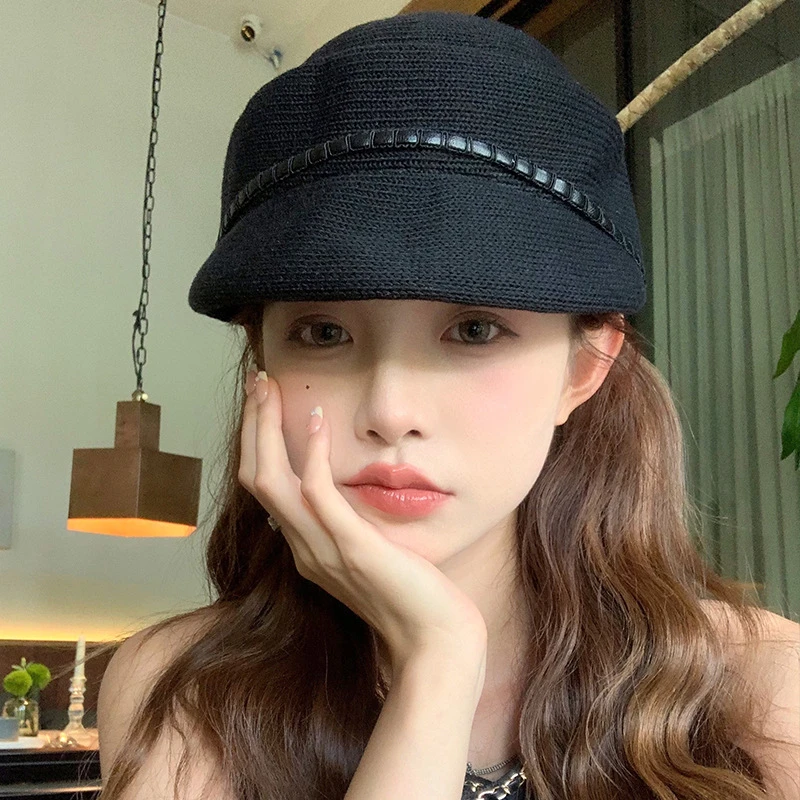 秋冬贝雷帽女显脸小保暖名媛小礼帽百搭时尚马术帽英伦棒球帽子女