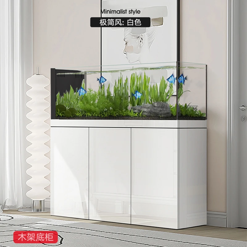 极窄溢流兰寿泰狮鱼缸水族箱草缸造景原生缸工业风不含灯