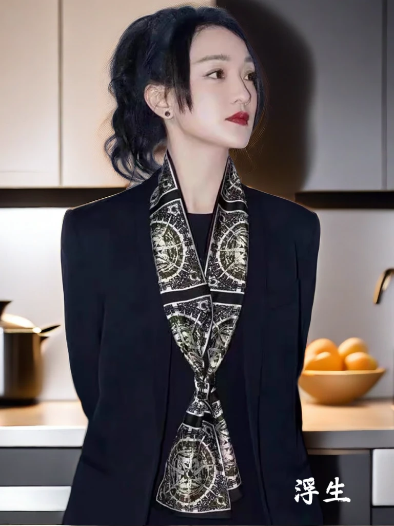 杭州100%桑蚕丝丝巾围巾女真丝绸缎2025新款春秋夏季时尚百搭洋气